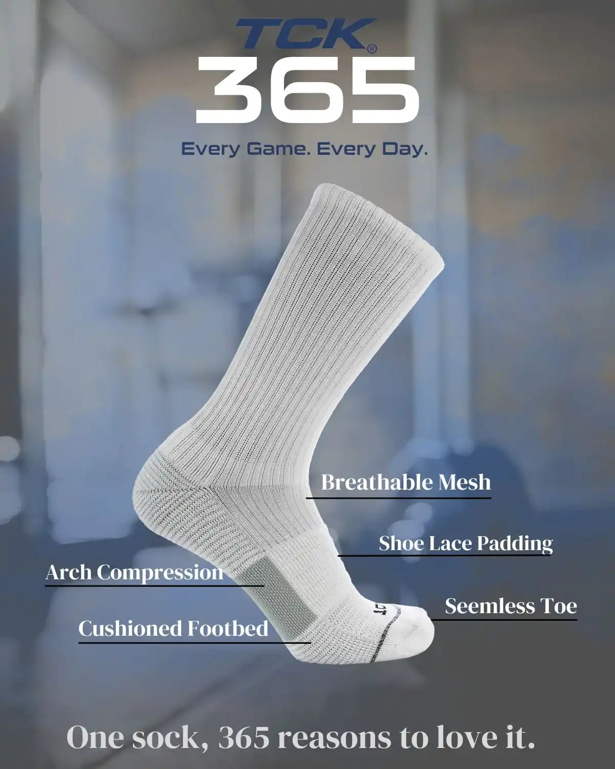 Tck 365 Everyday Athletic Crew Sock 3 Pk White