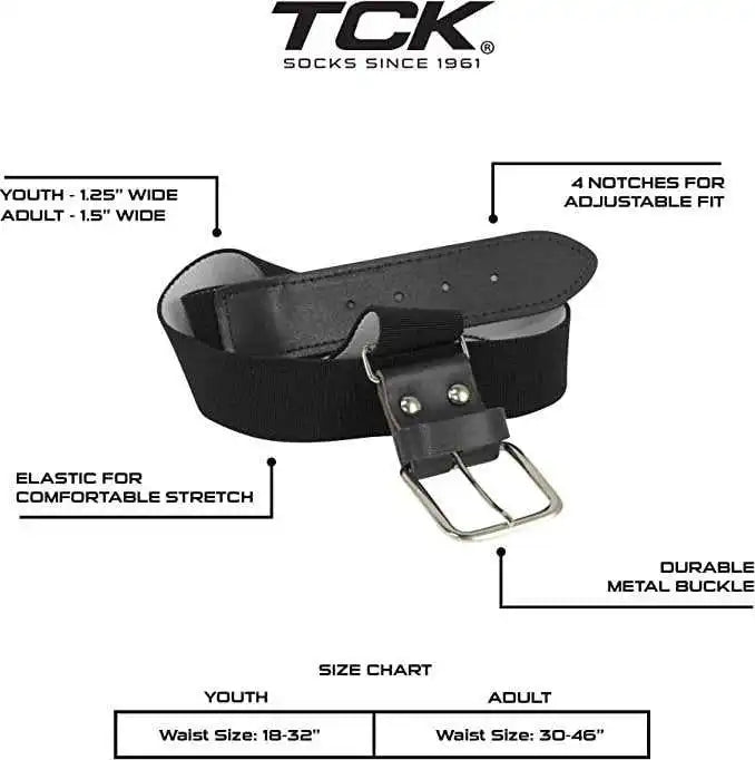 Tck Adjustable Elastic Baseball Belts - Black