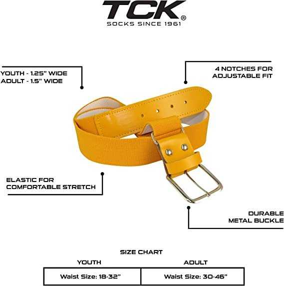 Tck Adjustable Elastic Baseball Belts - Gold
