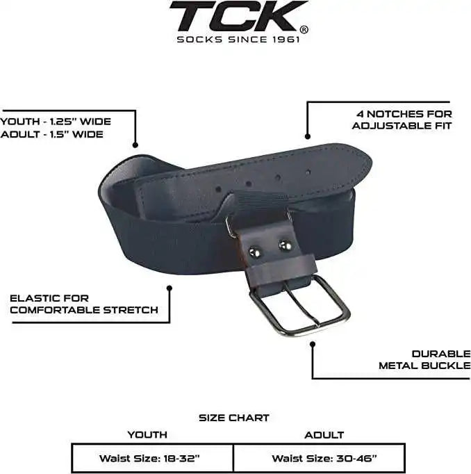 Tck Adjustable Elastic Baseball Belts - Graphite