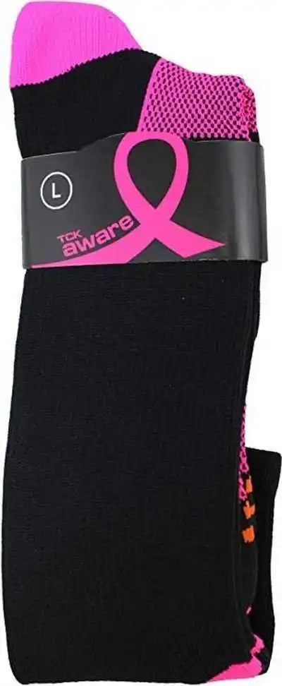 Tck Aware Breast Cancer Ribbon Knee High Socks - Black Pink