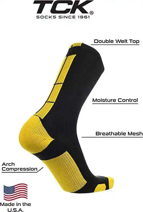 Tck Baseline 3.0 Athletic Crew Socks - Black Gold