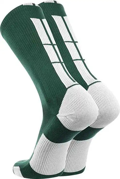 Tck Baseline 3.0 Athletic Crew Socks - Dark Green White