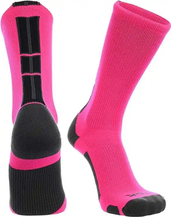 Tck Baseline 3.0 Athletic Crew Socks - Hot Pink Graphite Black