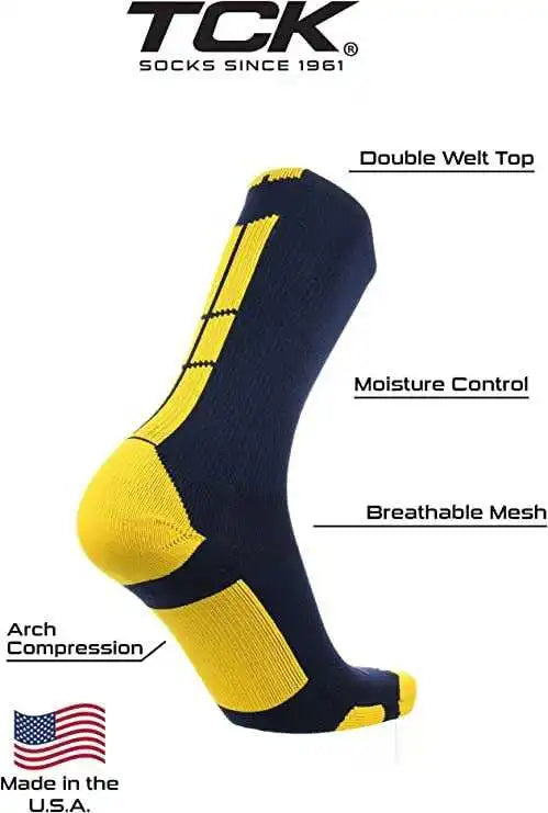 Tck Baseline 3.0 Athletic Crew Socks - Navy Gold