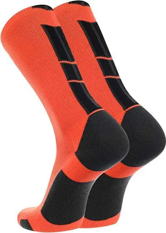 Tck Baseline 3.0 Athletic Crew Socks - Neon Orange Graphite Black