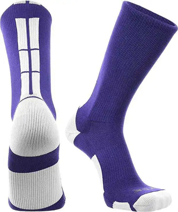 Tck Baseline 3.0 Athletic Crew Socks - Purple White
