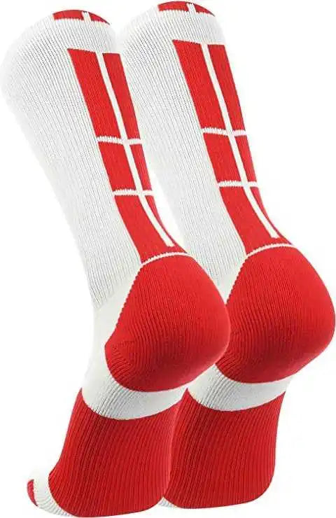 Tck Baseline 3.0 Athletic Crew Socks - White Scarlet