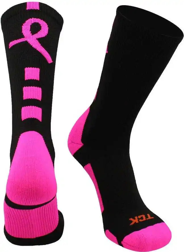 Tck Baseline Aware Breast Cancer Ribbon Crew Socks