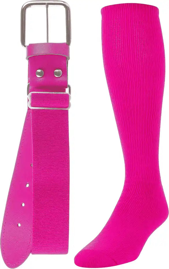 Tck Belt Knee High Sock Combo - Hot Pink
