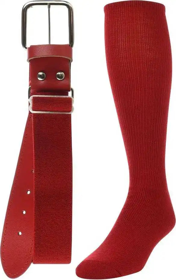 Tck Belt Knee High Sock Combo - Scarlet