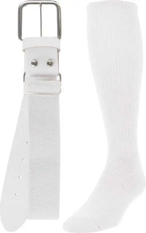 Tck Belt Knee High Sock Combo - White