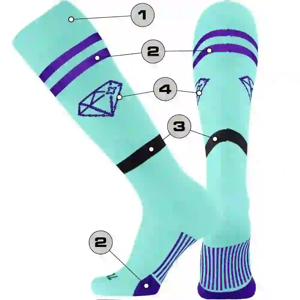 Tck Customizable Baseball Knee High Socks - Diamond Pattern 4