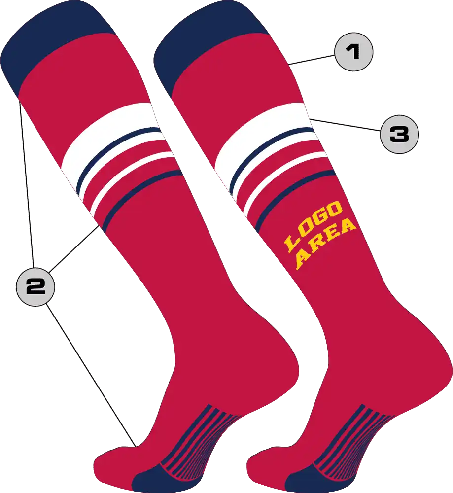Tck Customizable Baseball Knee High Socks - Pattern 3