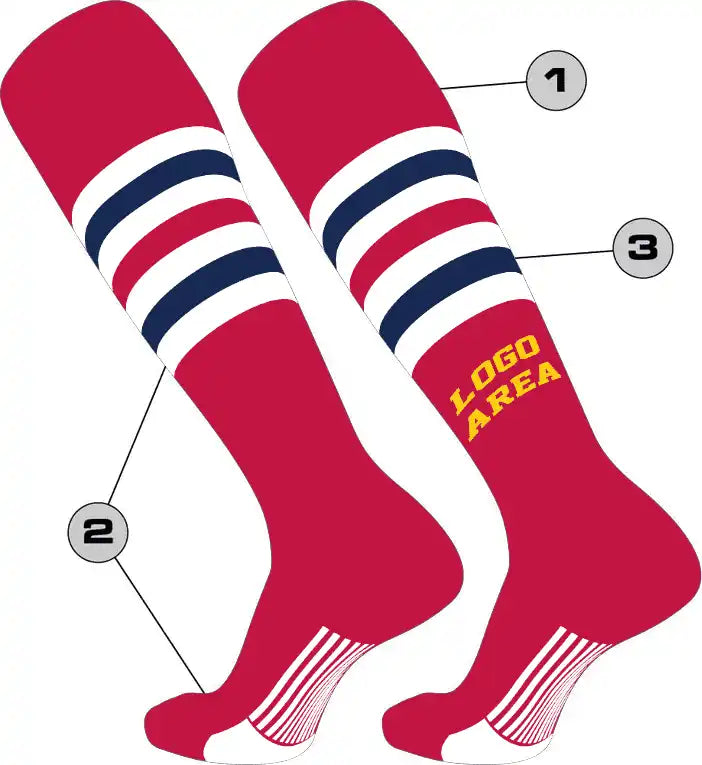 Tck Customizable Baseball Knee High Socks - Pattern 6