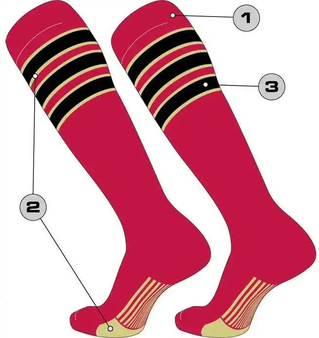 Tck Customizable Baseball Knee High Socks - Pattern 8