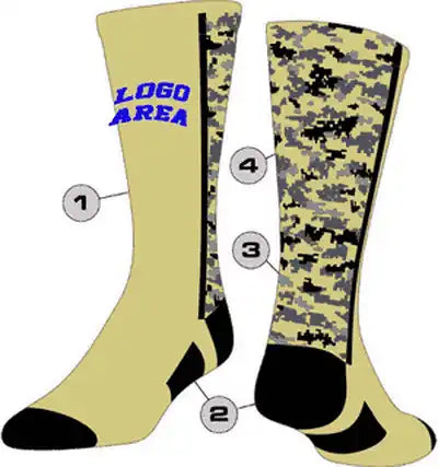 Tck Customizable Crew Socks - Digital Camo Pattern