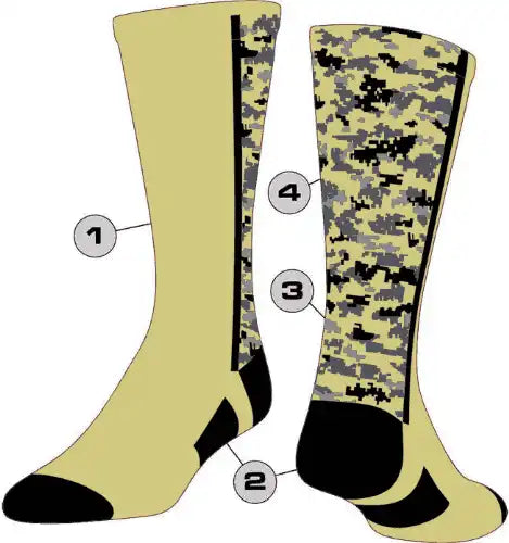 Tck Customizable Crew Socks - Digital Camo Pattern