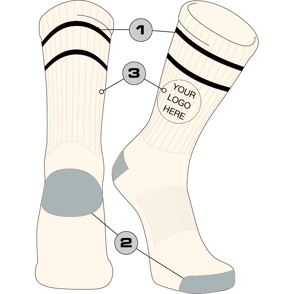 Tck Customizable Crew Socks Vintage - Thin Stripes