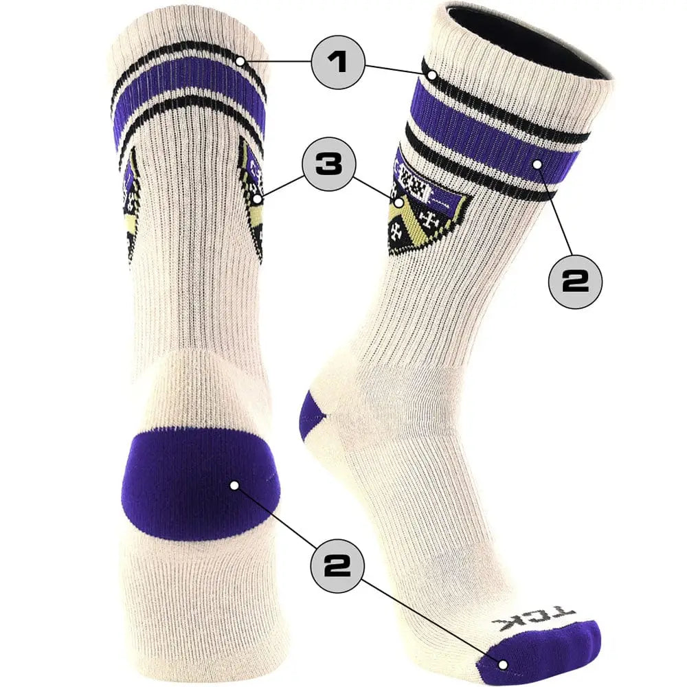 Tck Customizable Crew Socks Vintage - Triple Stripe Design