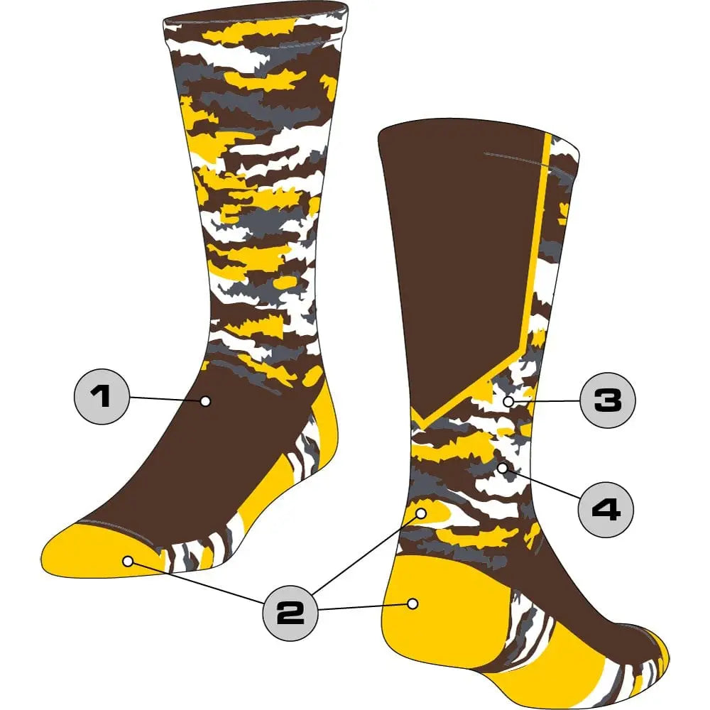 Tck Customizable Crew Socks - Woodland Camo