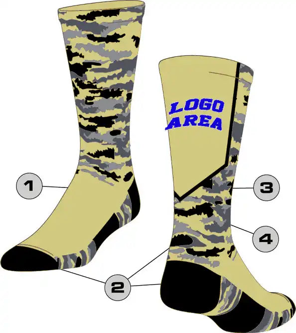 Tck Customizable Crew Socks - Woodland Camo Pattern