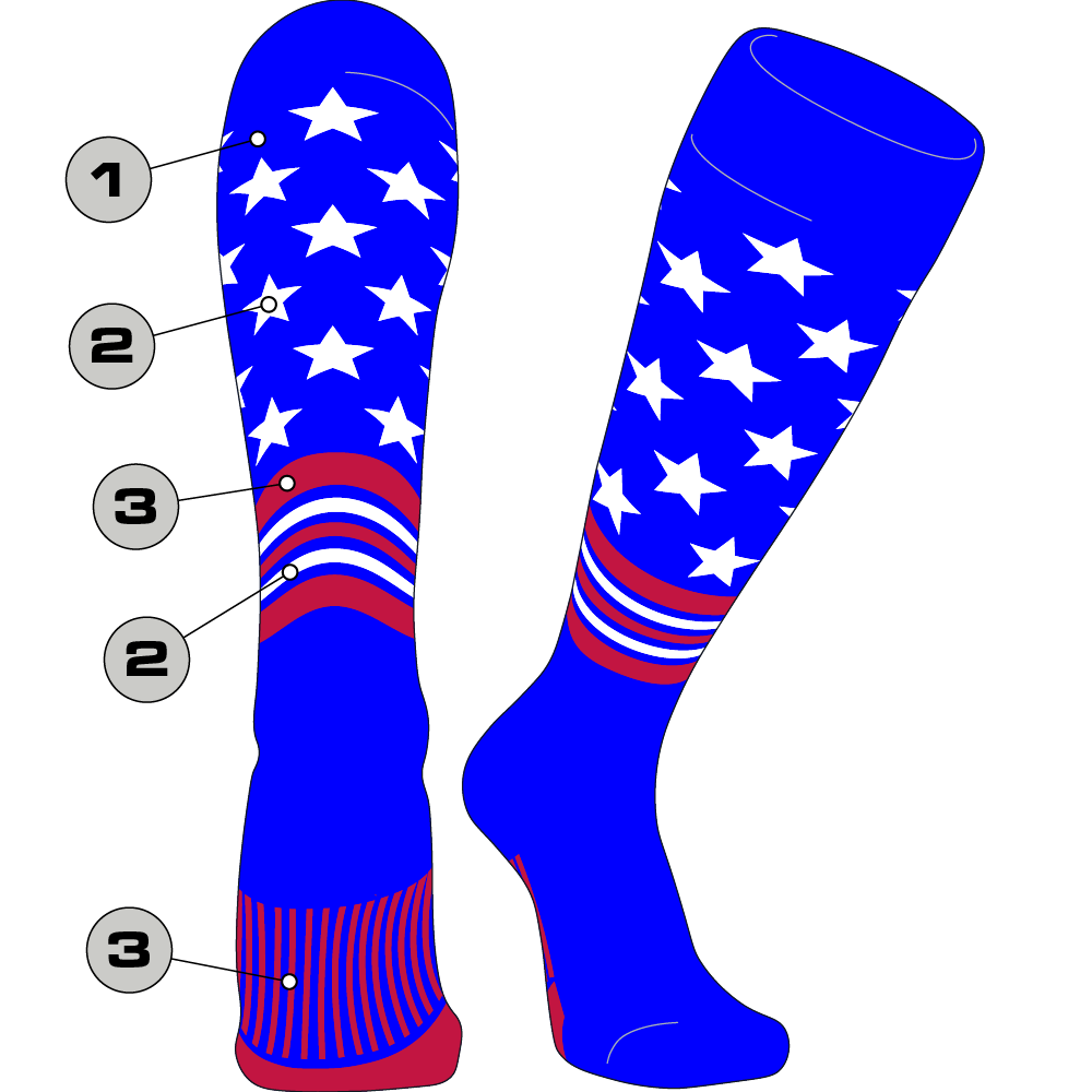Tck Customizable Dugout Knee High Socks - Feedom Pattern