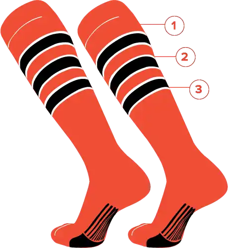 Tck Customizable Dugout Knee High Striped Baseball Socks - Pattern d