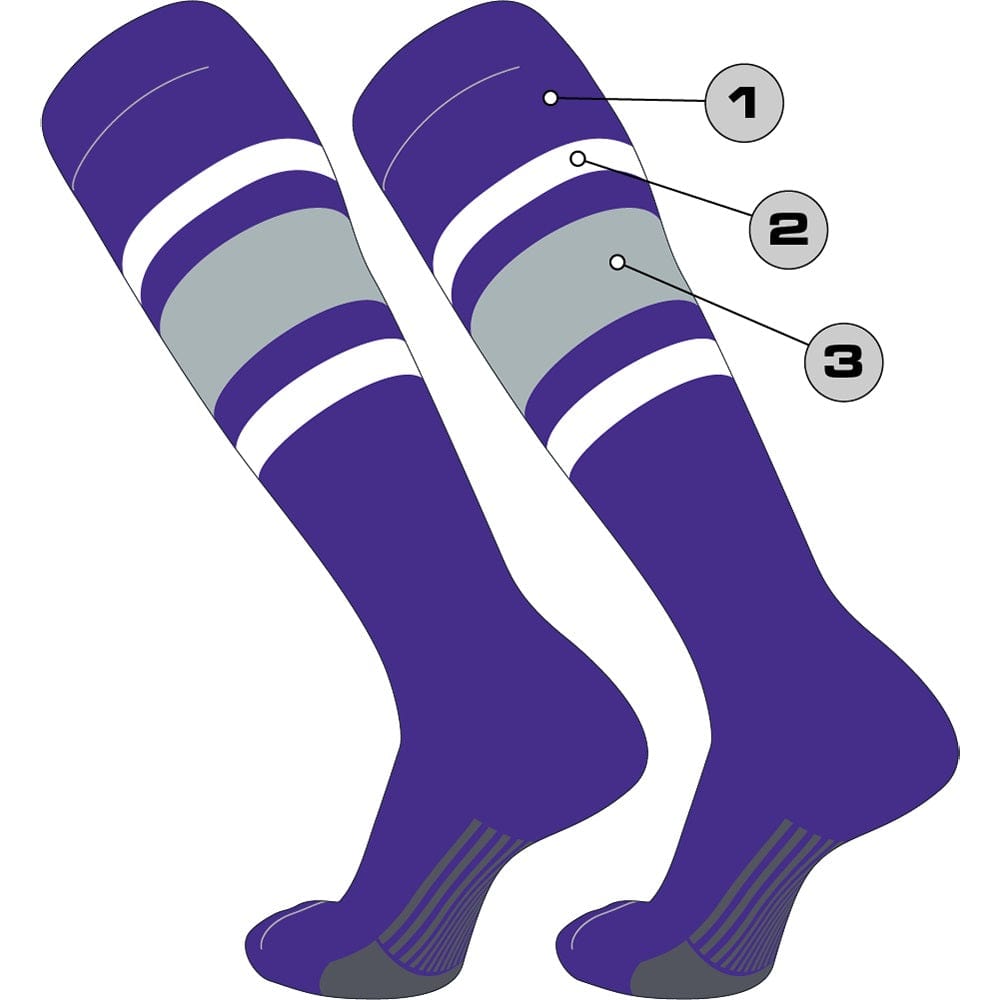 Tck Customizable Dugout Knee High Striped Baseball Socks - Pattern e