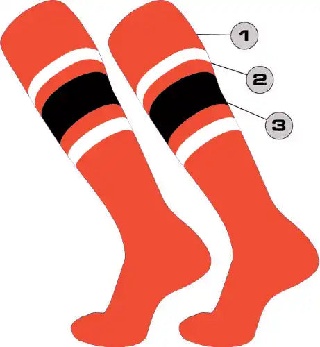 Tck Customizable Dugout Knee High Striped Baseball Socks - Pattern e