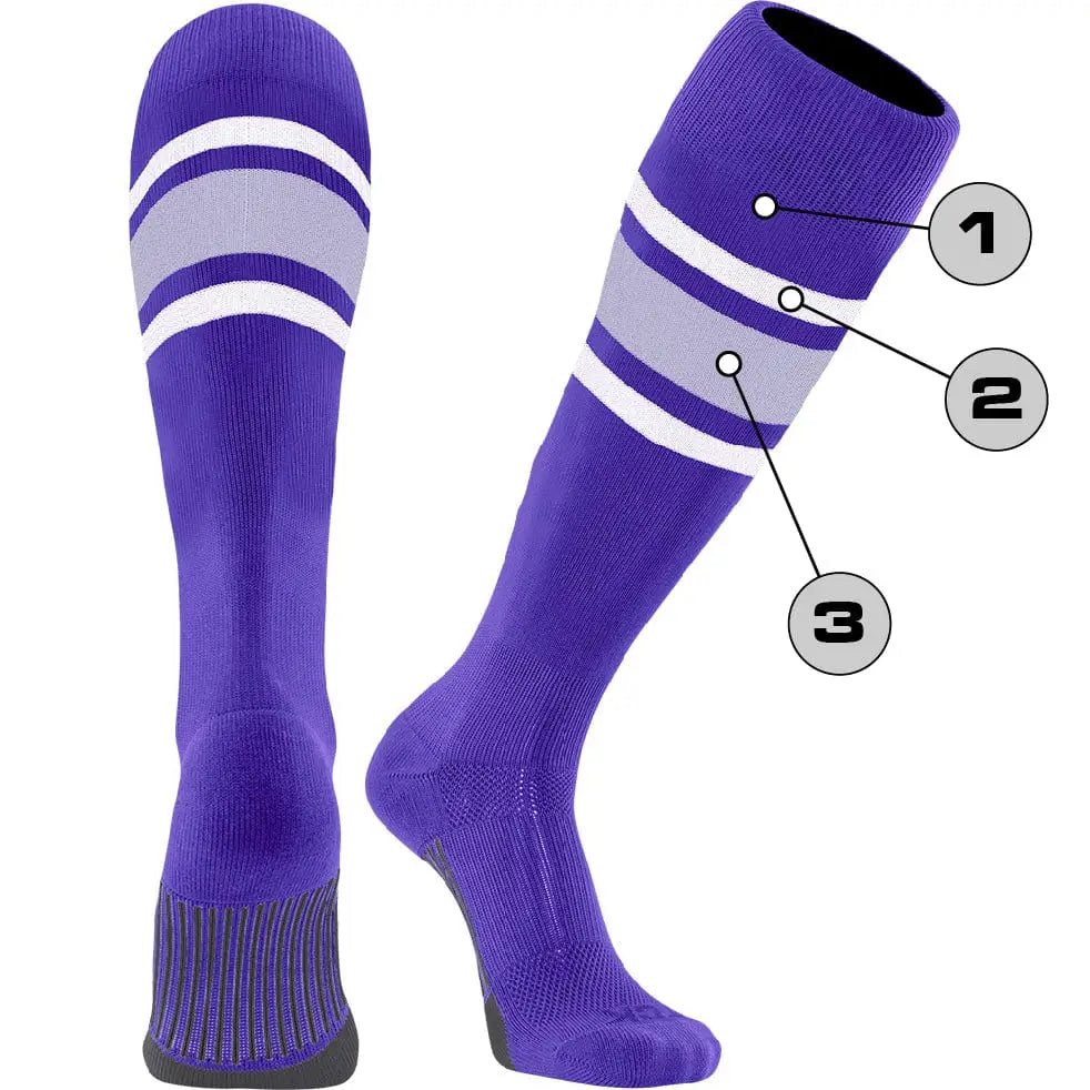 Tck Customizable Dugout Knee High Striped Baseball Socks - Pattern e
