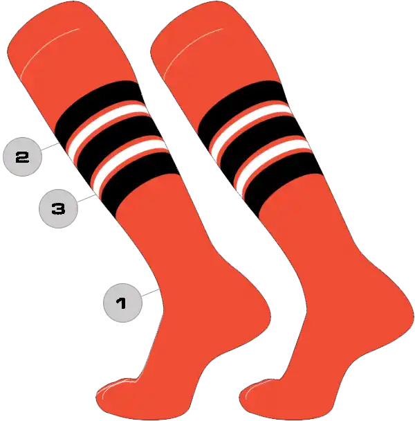 Tck Customizable Dugout Knee High Striped Baseball Socks - Pattern f