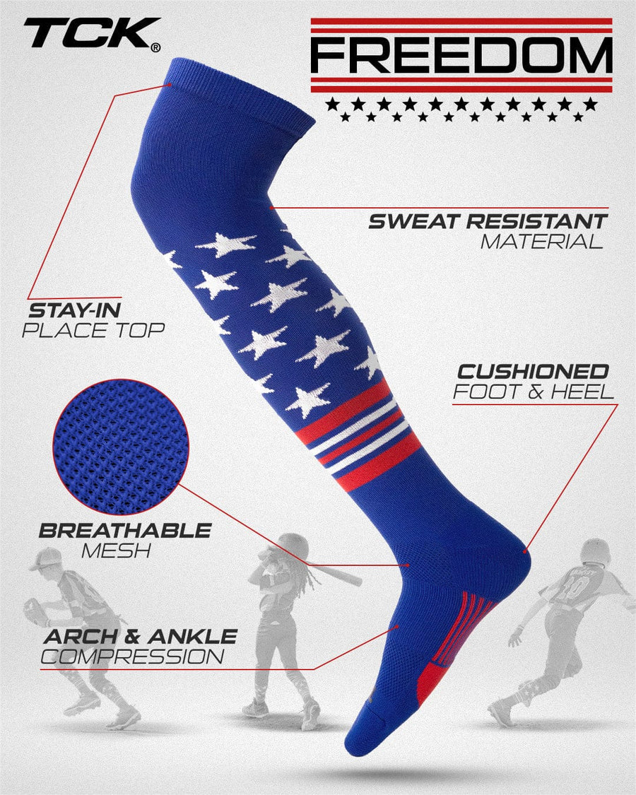 Tck Customizable Dugout Over the Knee Socks - Freedom Pattern