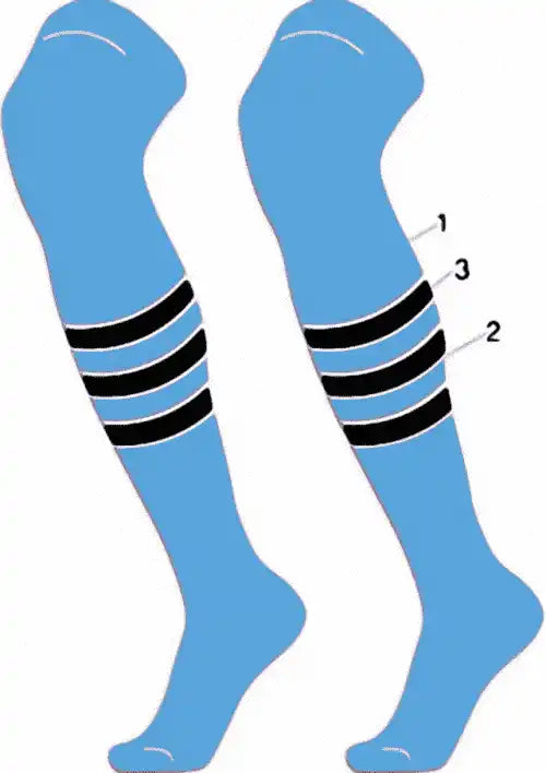 Tck Customizable Dugout Over the Knee Striped Baseball Socks - Pattern d