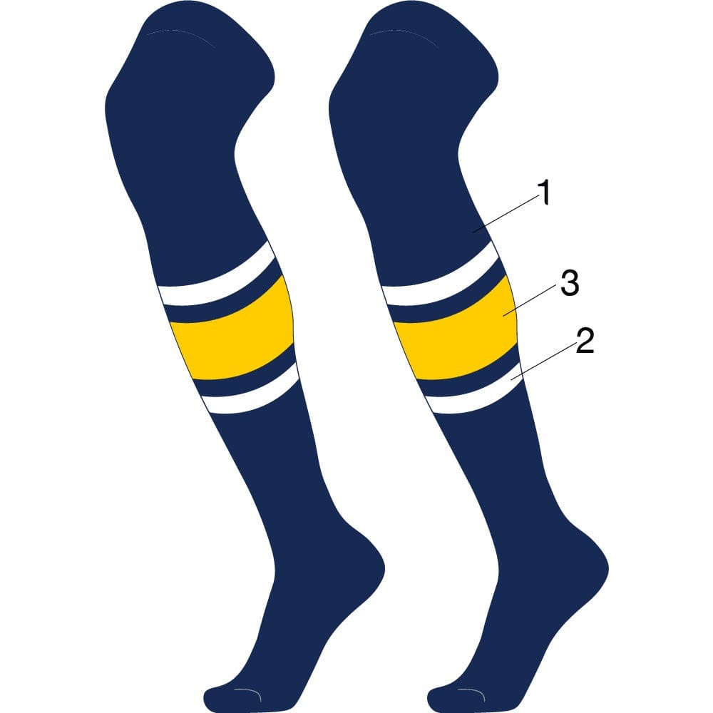 Tck Customizable Dugout Over the Knee Striped Baseball Socks - Pattern e