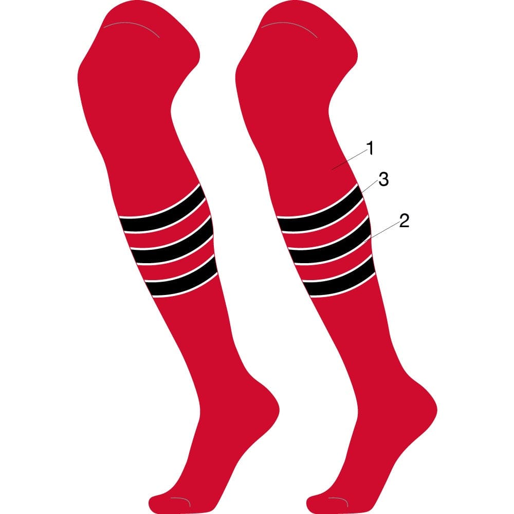 Tck Customizable Dugout Over the Knee Striped Baseball Socks - Pattern d