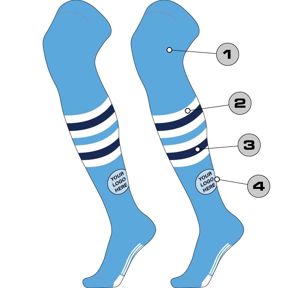 Tck Customizable Dugout Over the Knee Striped Baseball Socks - Pattern