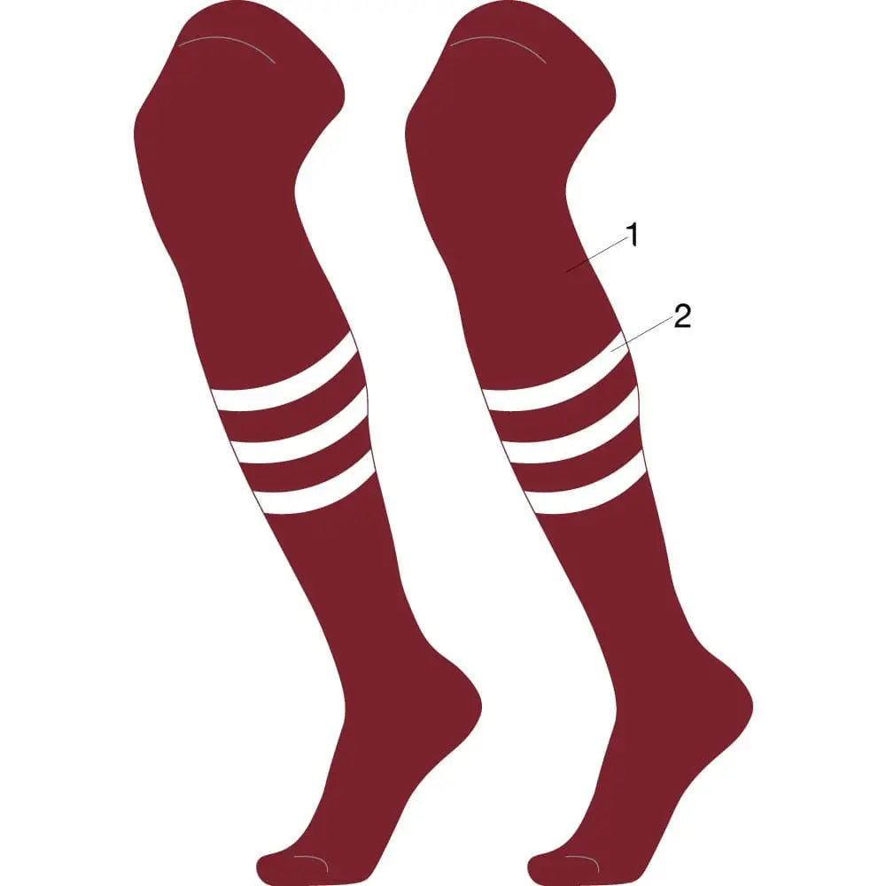 Tck Customizable Dugout Over the Knee Striped Baseball Socks - Pattern b
