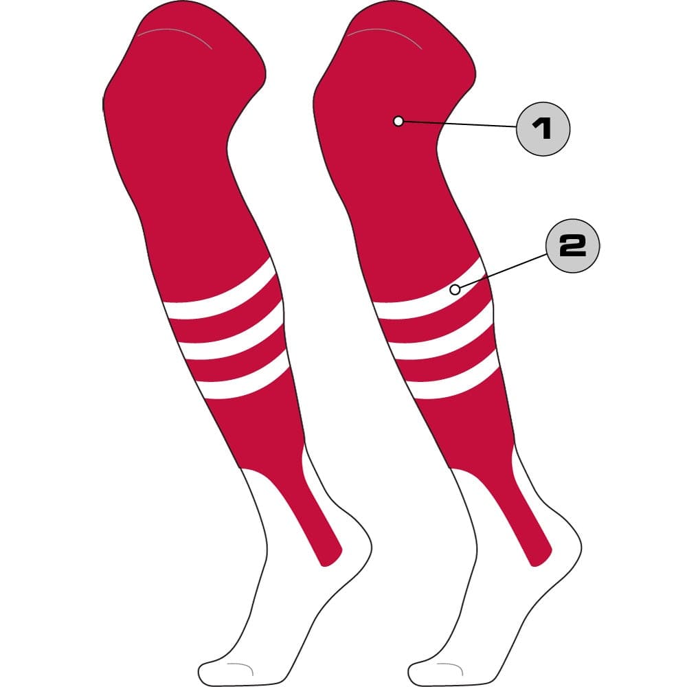 Tck Customizable Dugout Over the Knee Striped Baseball Stirrup Socks - Pattern b