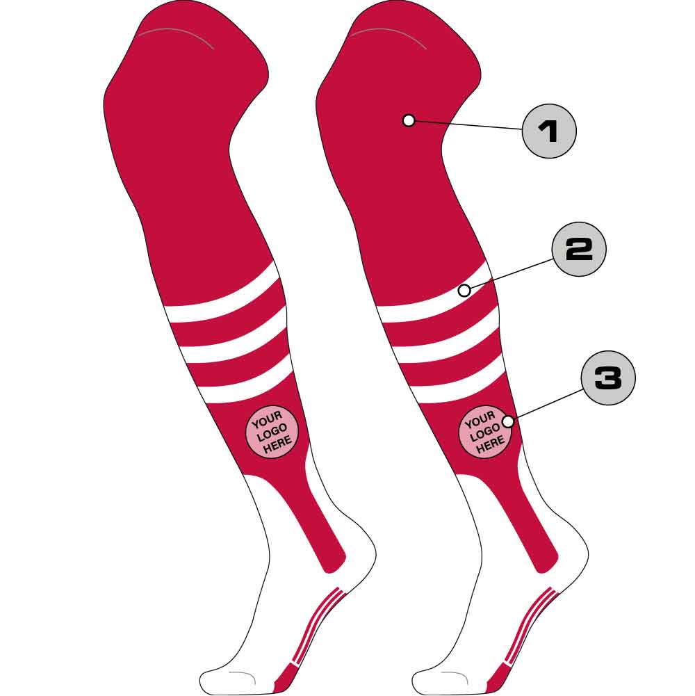 Tck Customizable Dugout Over the Knee Striped Baseball Stirrup Socks - Pattern b