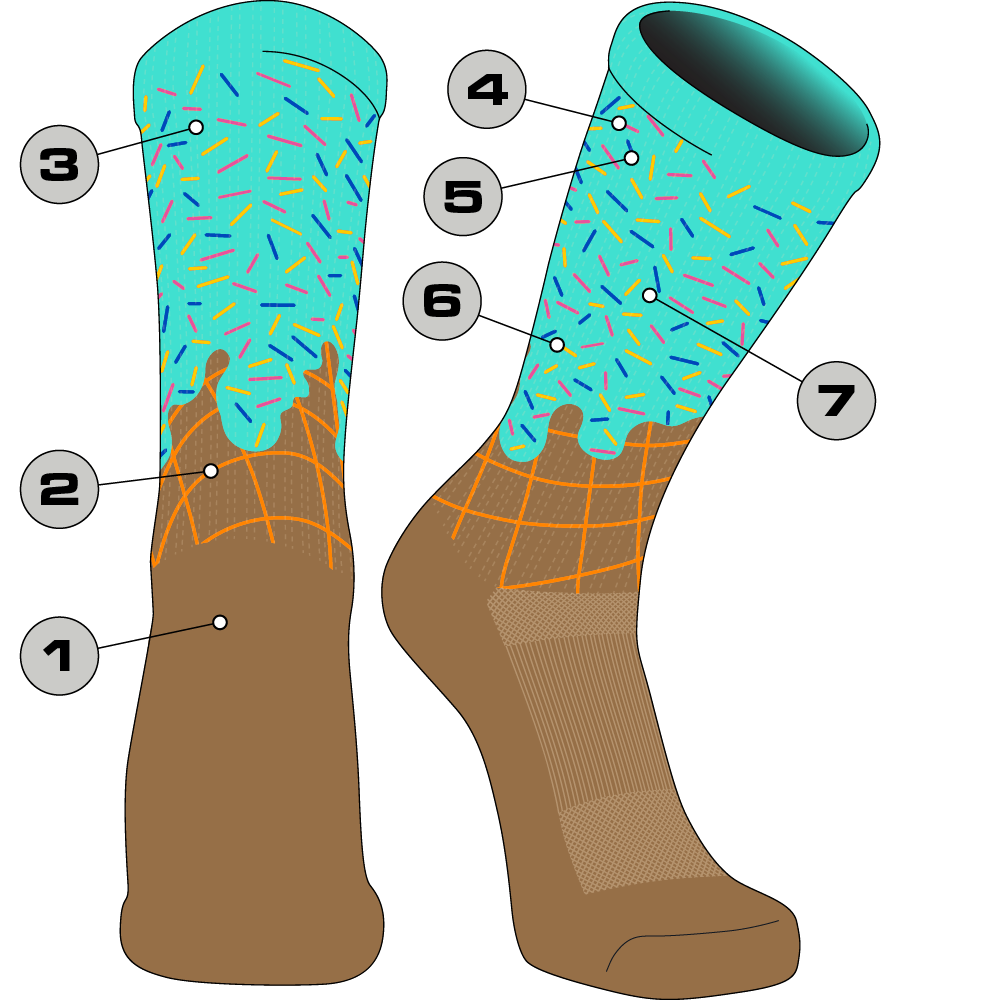 Tck Customizable Ice Cream Crew Socks