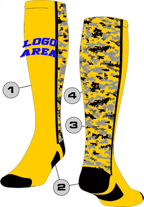 Tck Customizable Knee High Socks - Digital Camo Pattern