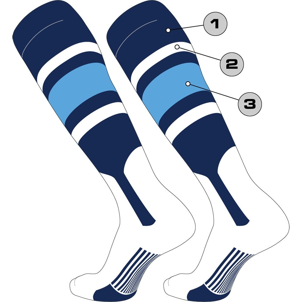 TCK Customizable Dugout Knee High Baseball Stirrup Socks - Pattern E
