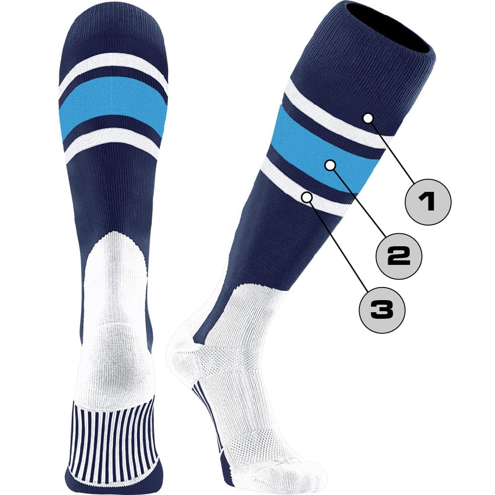 TCK Customizable Dugout Knee High Baseball Stirrup Socks - Pattern E