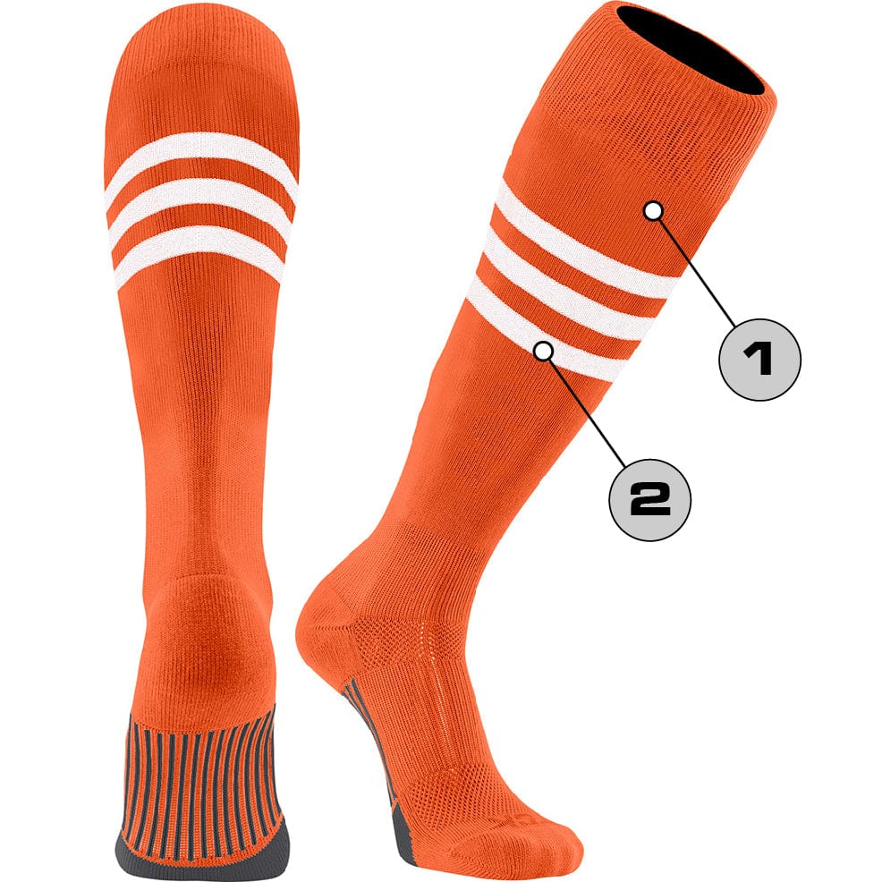 TCK Customizable Dugout Knee High Striped Baseball Socks - Pattern B