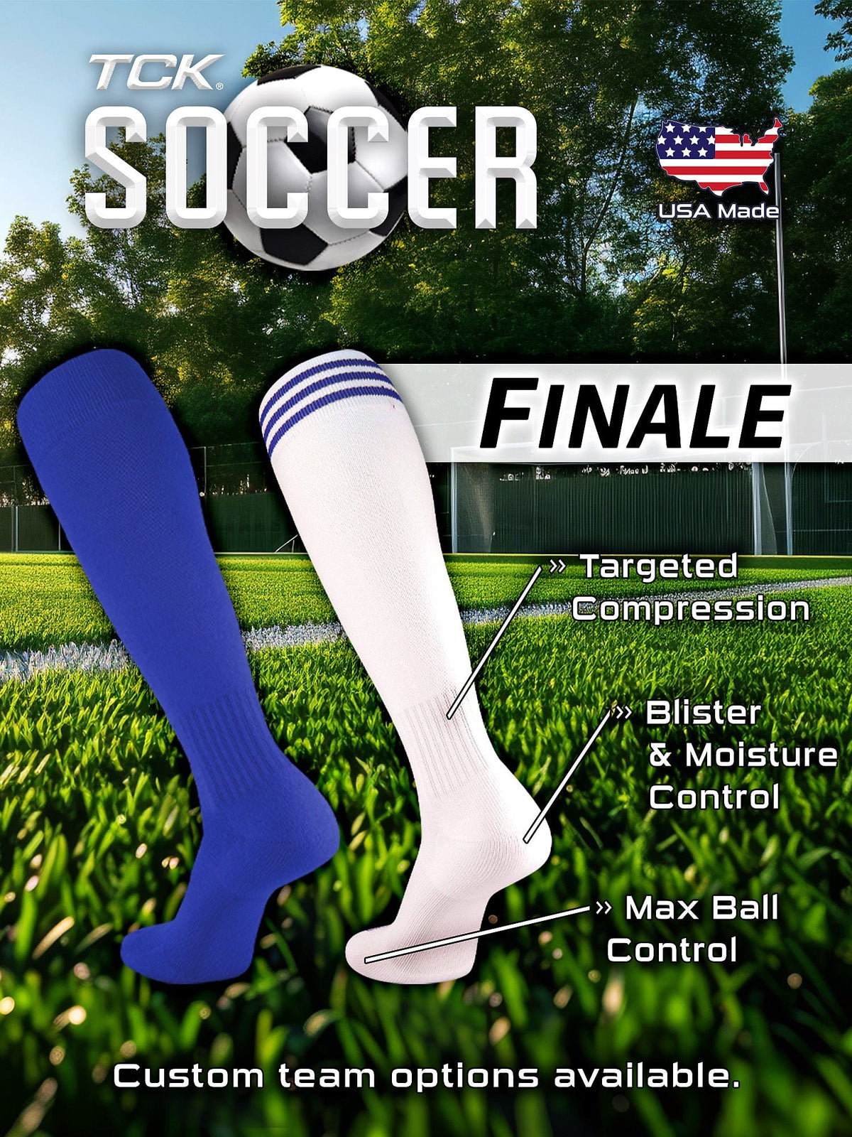 TCK Customizable Knee High Soccer Socks - Finale