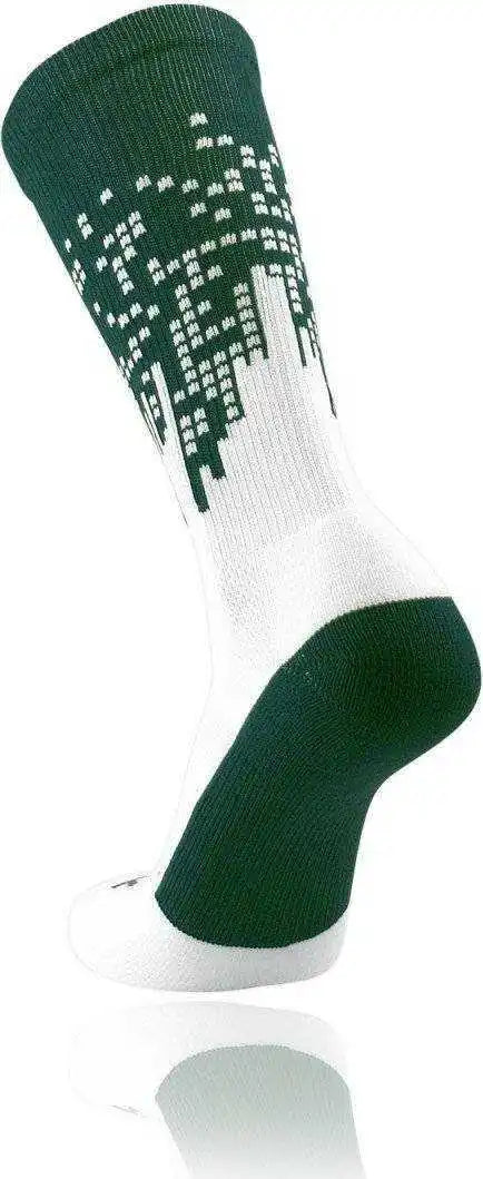 Tck Downtown Crew Socks Dark Green White