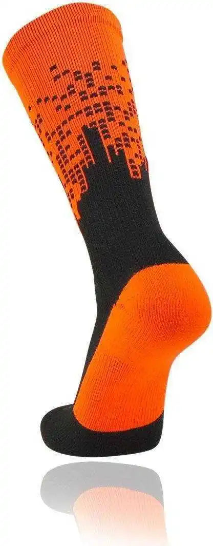 Tck Downtown Crew Socks - Neon Orange Black