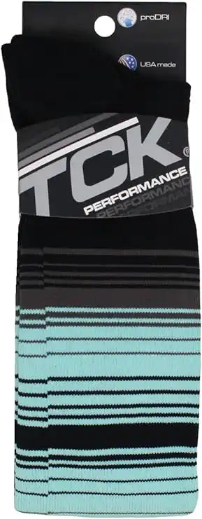 Tck Dugout Hype Knee High Sports Socks - Black Graphite Mint Green