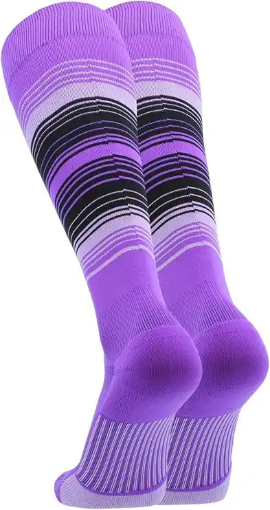 Tck Dugout Hype Knee High Sports Socks - Grape Lavender Black